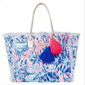 Lilly Pulitzer Gypset Frayed Beach Tote
